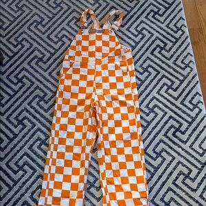 Kids Orange Game Bibs University of Tennessee Checkered Overalls Youth M
